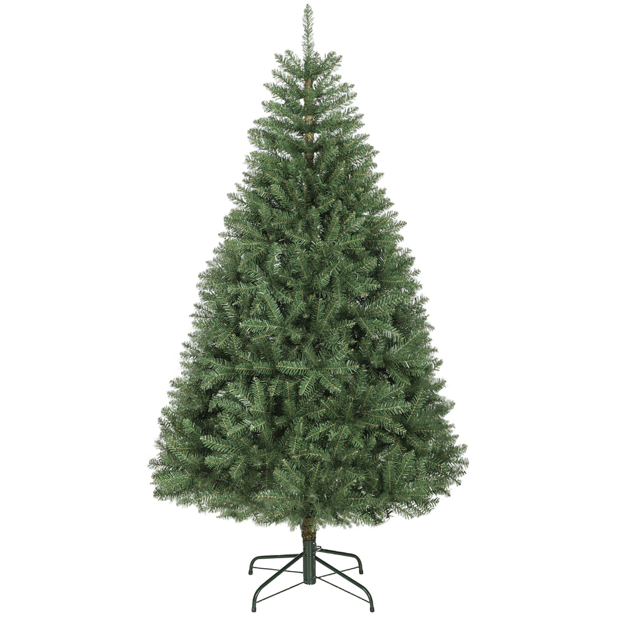 Künstlicher Weihnachtsbaum 180 cm, realistischer Weihnachtsbaum mit 1687 biegsamen Zweigspitzen, Metallständer, grün