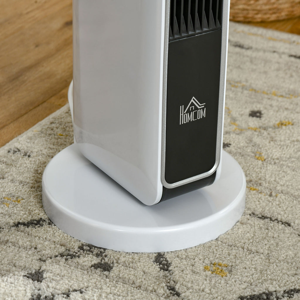 Chauffage électrique soufflant oscillant 1100/2200 W, céramique PTC, télécommande incluse, minuterie 8h, 21 x 21 x 73 cm