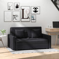 Canapé-lit 2 places convertible 2 en 1 avec 2 coussins et coffre de rangement intégré 152 x 101 x 81 cm gris foncé