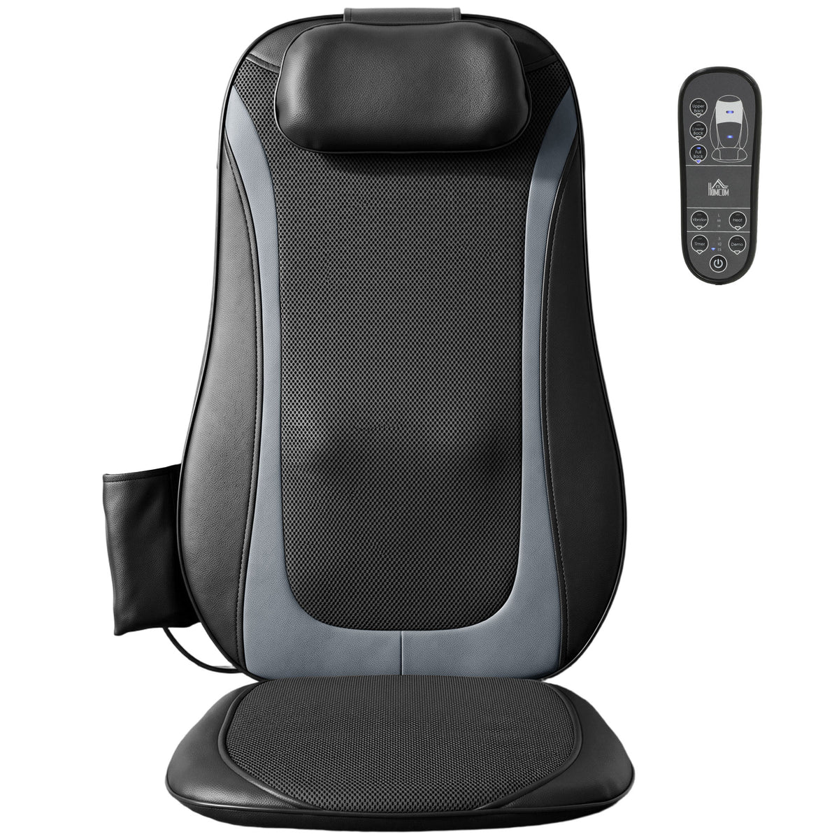 Masseur Dorsal Chauffant, Fauteuil de Massage Tissulaire Profond Vibration 3 Niveaux, Coussin de Massage