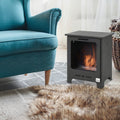Cheminée bioéthanol sur Pieds brûleur 0,9 L, 3h de durée de combustion Style néo-rétro poêle dim. 40L x 30l x 50H cm Couverture 20-25 m² Noir