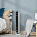 Chauffage électrique soufflant oscillant 1100/2200 W, céramique PTC, télécommande incluse, minuterie 8h, 21 x 21 x 73 cm