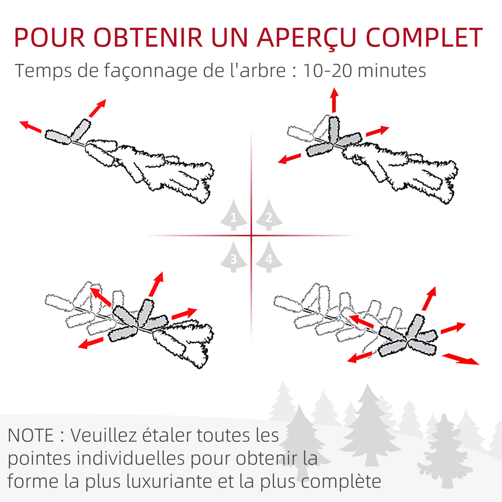 Sapin de Noël artificiel avec 310 branches support en acier socle pliable en acier hauteur 120 cm vert