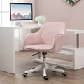 Chaise de bureau velours fauteuil bureau massant coussin lombaire intégré hauteur réglable rose poudré