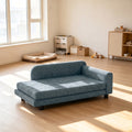 Hundesofa Hundebett abnehmbares waschbares Kissen hohe Rückenlehne Armlehnen Samt 101x66x34,5cm Grau