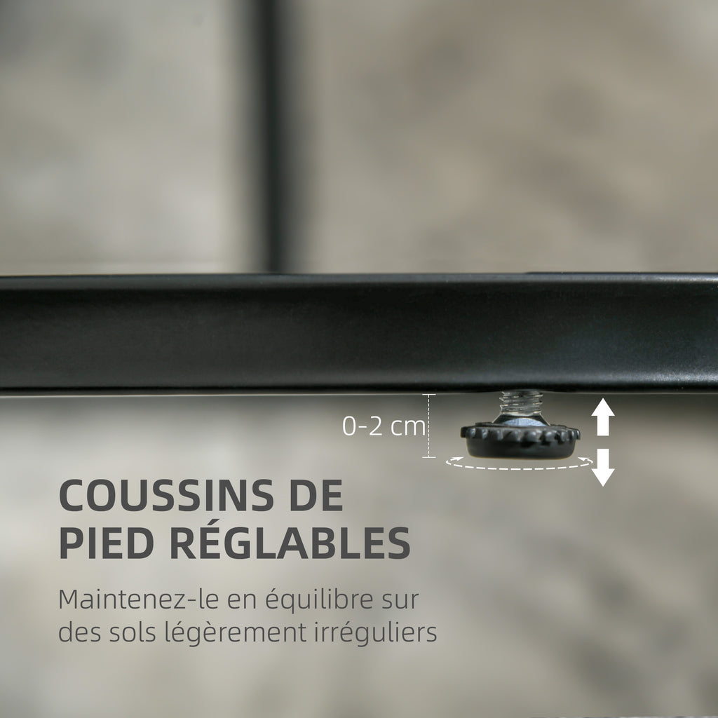 Lot de 2 tables basses tables d'appoint gigognes en acier et plateau MDF aspect marbre - table ronde et ovale - noir