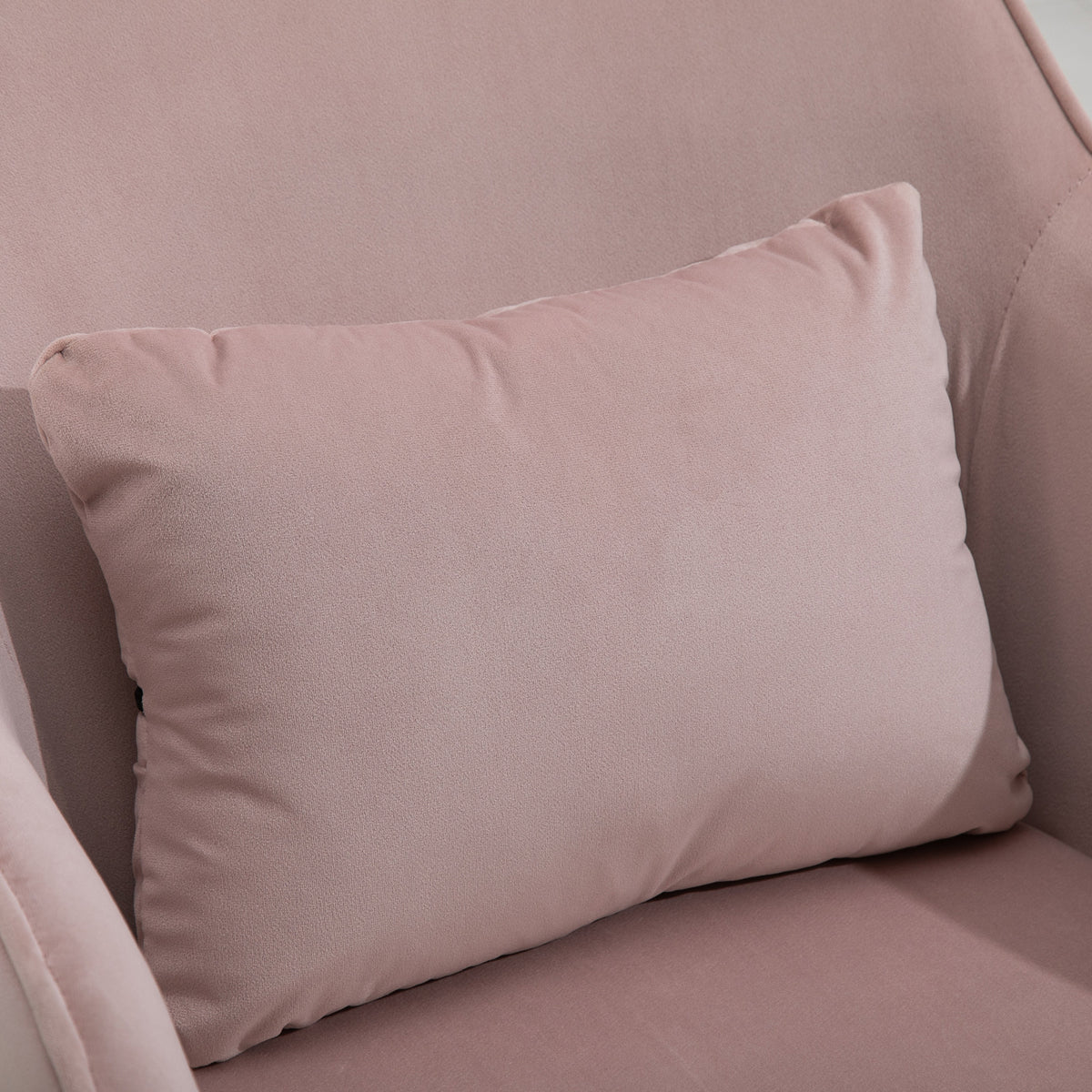 Chaise de bureau velours fauteuil bureau massant coussin lombaire intégré hauteur réglable rose poudré